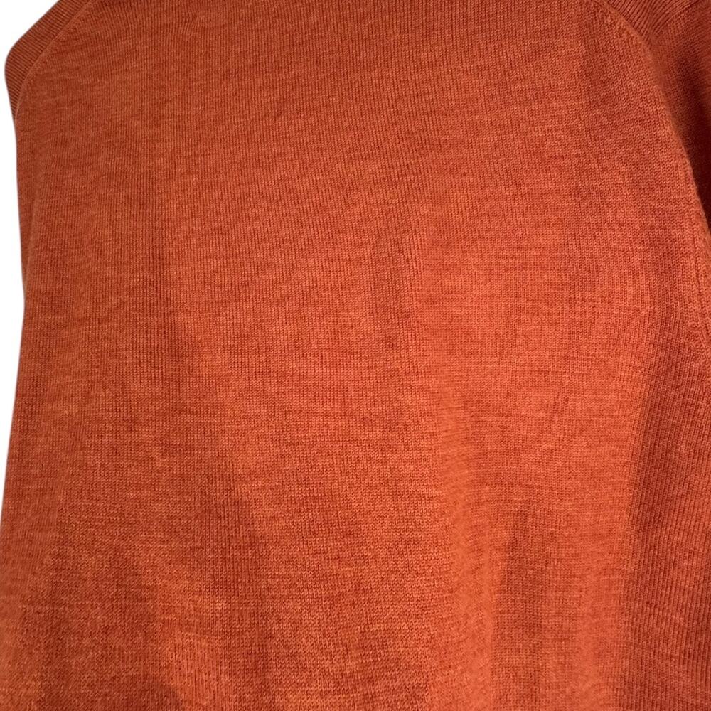 Brooks Brothers Crewneck Merino Wool Blend Sweater Stretch Orange Colorful Large - Picture 9 of 9
